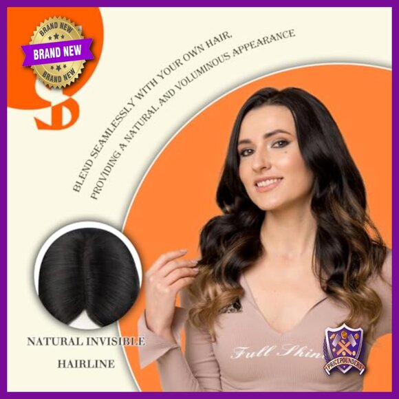Human Hair Clip-In Topper 14 Inch Mono Top Base For Hair Loss